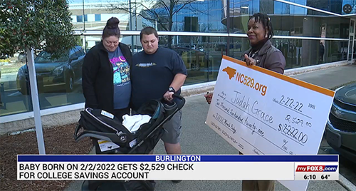 Family awarded with giant novelty check